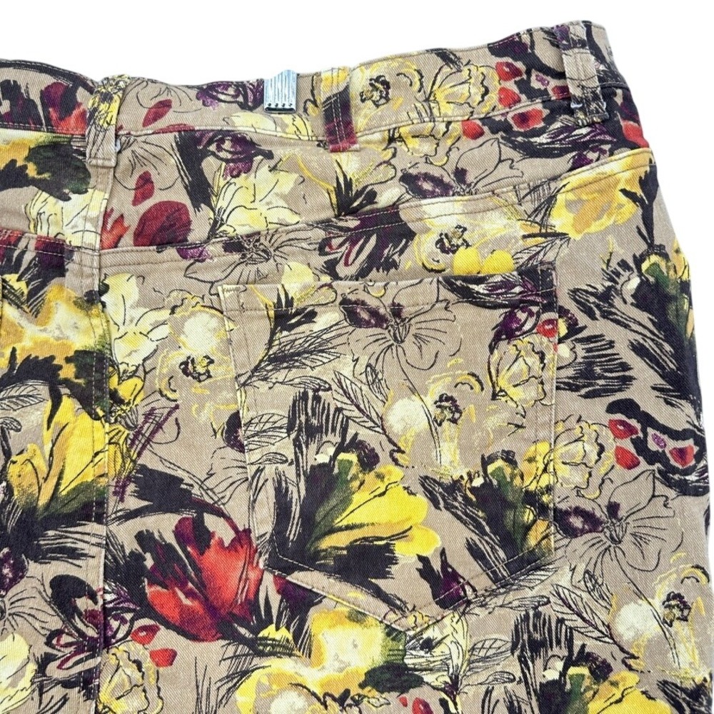 Gloria Vanderbilt Amanda Jeans 24W Buckskin Painterly Florets Floral High Rise
